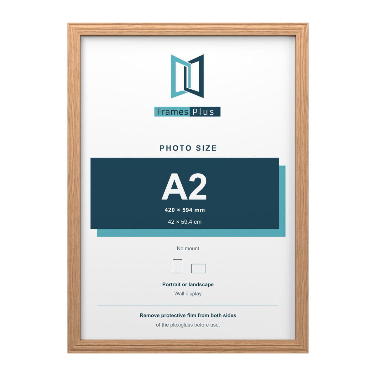 Devon Oak picture frame for an A2 photo