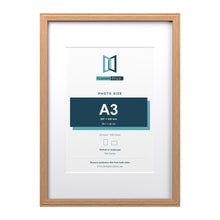 Devon Oak A2 picture frame with a white mount for an A3 photo