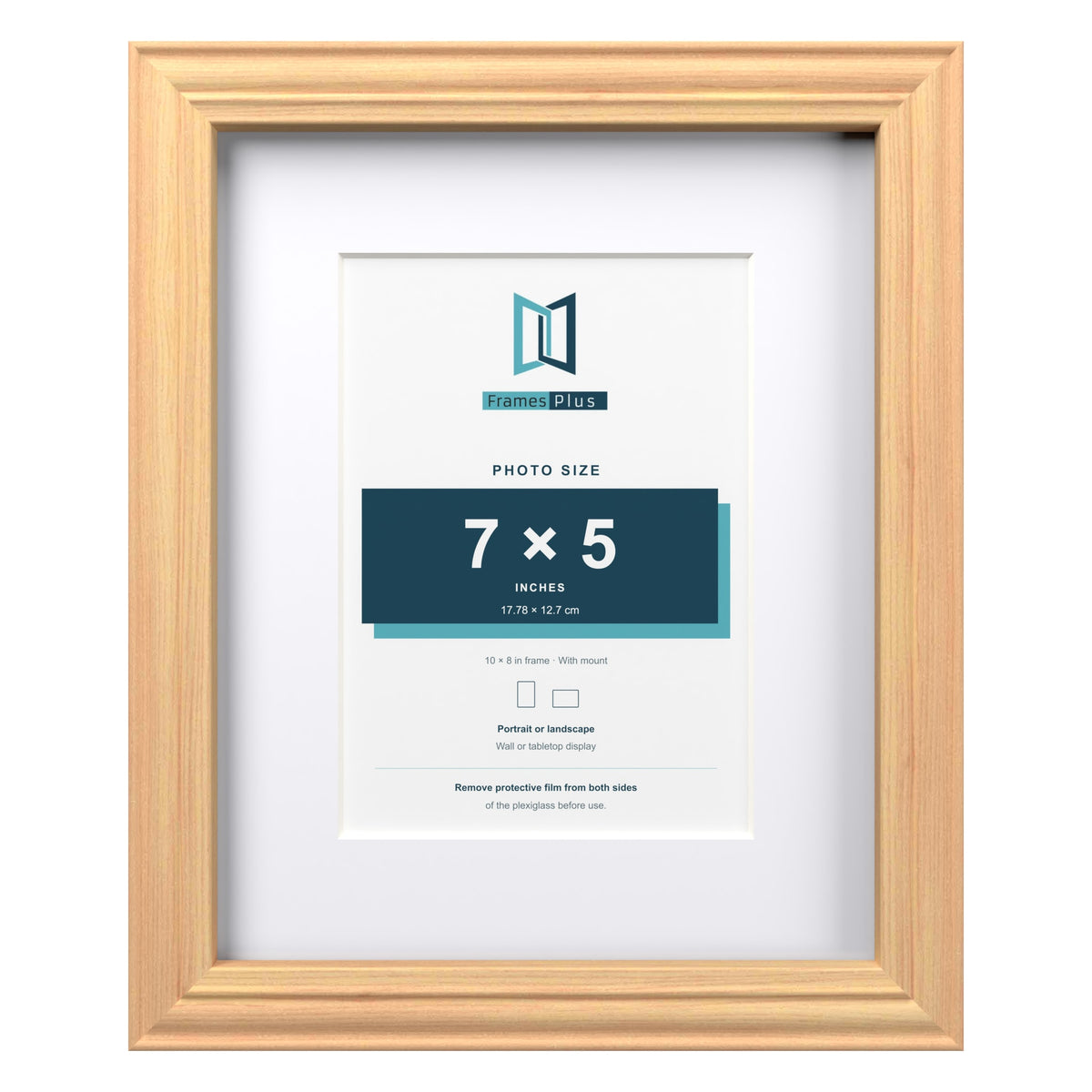 Devon Pine 10 x 8 inch picture frame with a white mount for a 7 x 5 inch photo