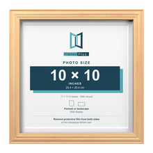 Devon Pine 11 x 11 inch picture frame with a white mount for a 10 x 10 inch photo