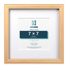 Devon Pine 11 x 11 inch picture frame with a white mount for a 7 x 7 inch photo