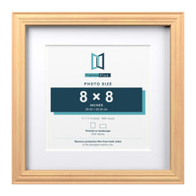 Devon Pine 11 x 11 inch picture frame with a white mount for an 8 x 8 inch photo