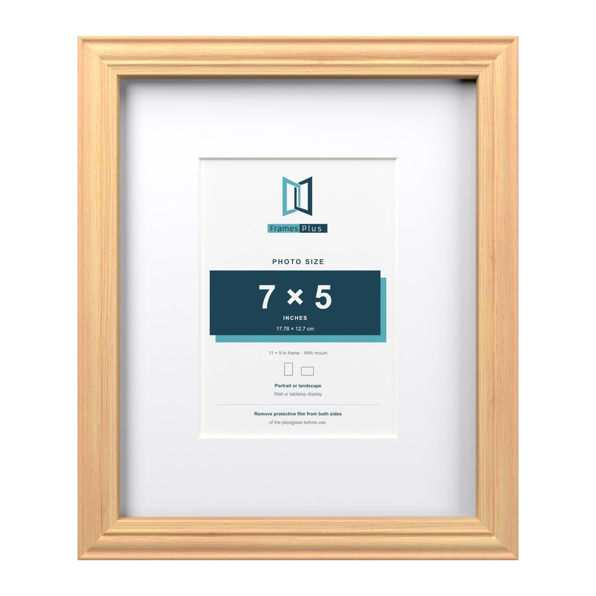 Devon Pine 11 x 9 inch picture frame with a white mount for a 7 x 5 inch photo