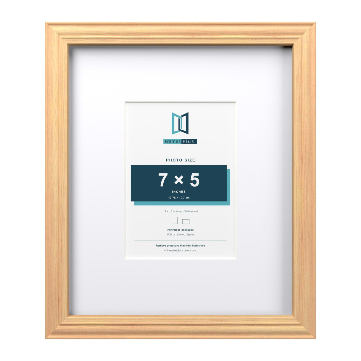 Devon Pine 12 x 10 inch picture frame with a white mount for a 7 x 5 inch photo