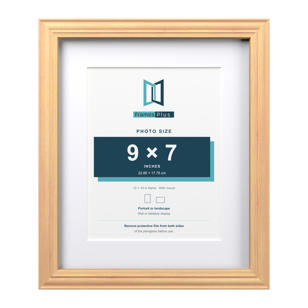 Devon Pine 12 x 10 inch picture frame with a white mount for a 9 x 7 inch photo