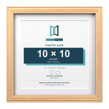 Devon Pine 12 x 12 inch picture frame with a white mount for a 10 x 10 inch photo