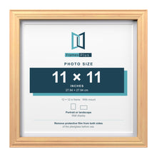 Devon Pine 12 x 12 inch picture frame with a white mount for an 11 x 11 inch photo