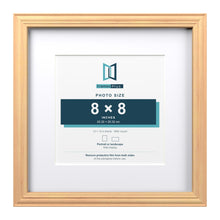 Devon Pine 12 x 12 inch picture frame with a white mount for an 8 x 8 inch photo