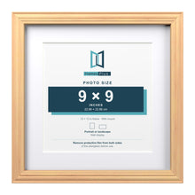 Devon Pine 12 x 12 inch picture frame with a white mount for a 9 x 9 inch photo