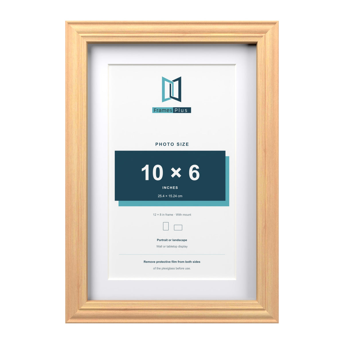 Devon Pine 12 x 8 inch picture frame with a white mount for a 10 x 6 inch photo