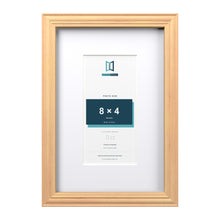 Devon Pine 12 x 8 inch picture frame with a white mount for an 8 x 4 inch photo