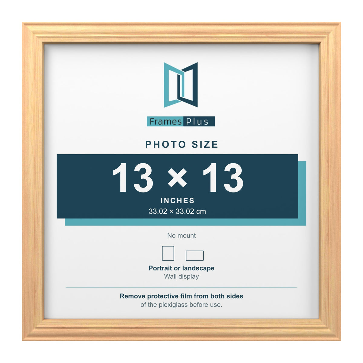 Devon Pine picture frame for a 13 x 13 inch photo