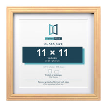 Devon Pine 13 x 13 inch picture frame with a white mount for an 11 x 11 inch photo