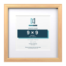Devon Pine 13 x 13 inch picture frame with a white mount for a 9 x 9 inch photo