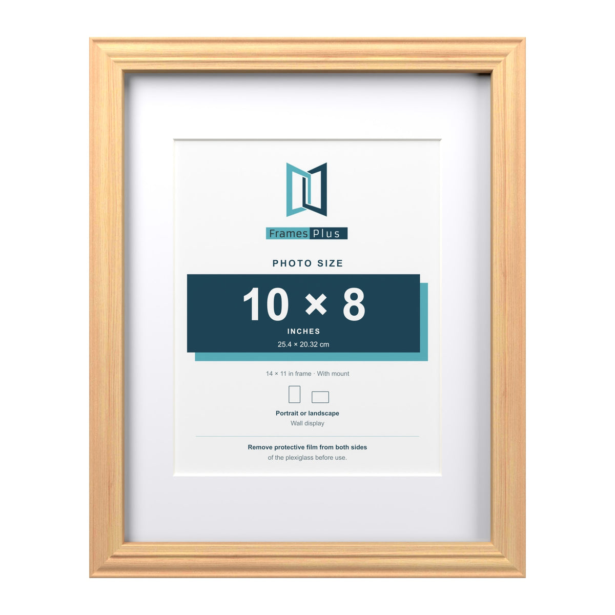 Devon Pine 14 x 11 inch picture frame with a white mount for a 10 x 8 inch photo