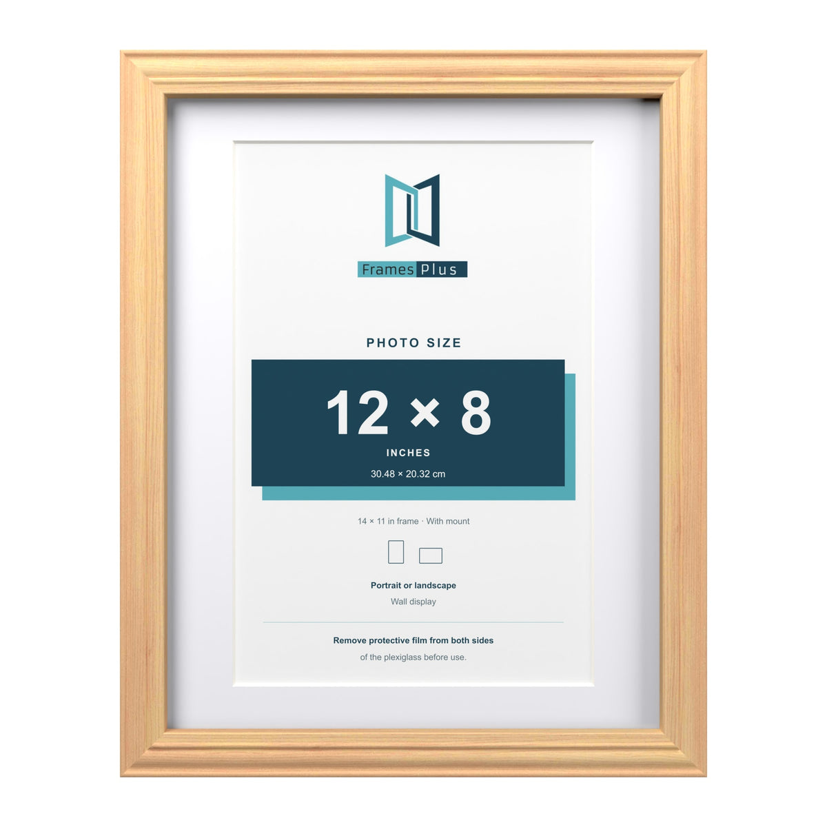 Devon Pine 14 x 11 inch picture frame with a white mount for a 12 x 8 inch photo