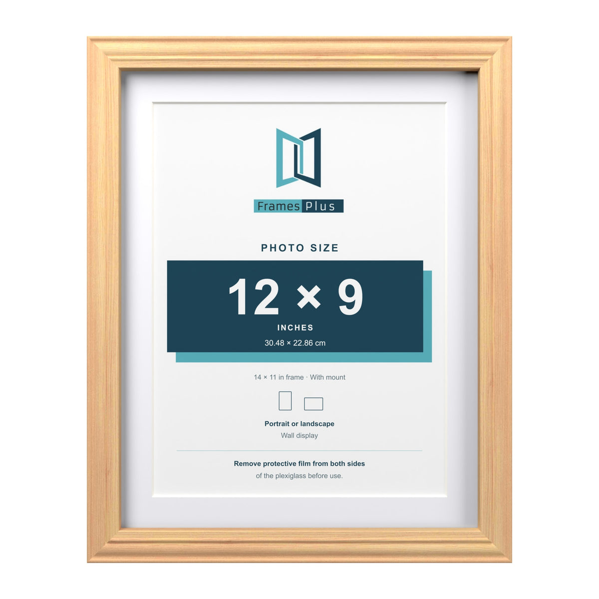 Devon Pine 14 x 11 inch picture frame with a white mount for a 12 x 9 inch photo