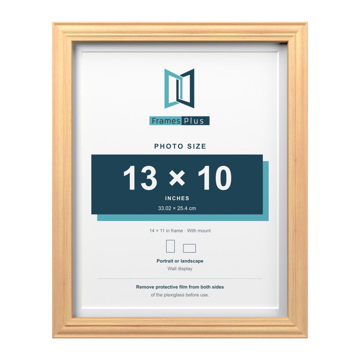 Devon Pine 14 x 11 inch picture frame with a white mount for a 13 x 10 inch photo