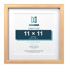 Devon Pine 14 x 14 inch picture frame with a white mount for an 11 x 11 inch photo