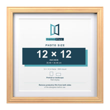 Devon Pine 14 x 14 inch picture frame with a white mount for a 12 x 12 inch photo