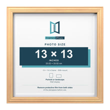Devon Pine 14 x 14 inch picture frame with a white mount for a 13 x 13 inch photo