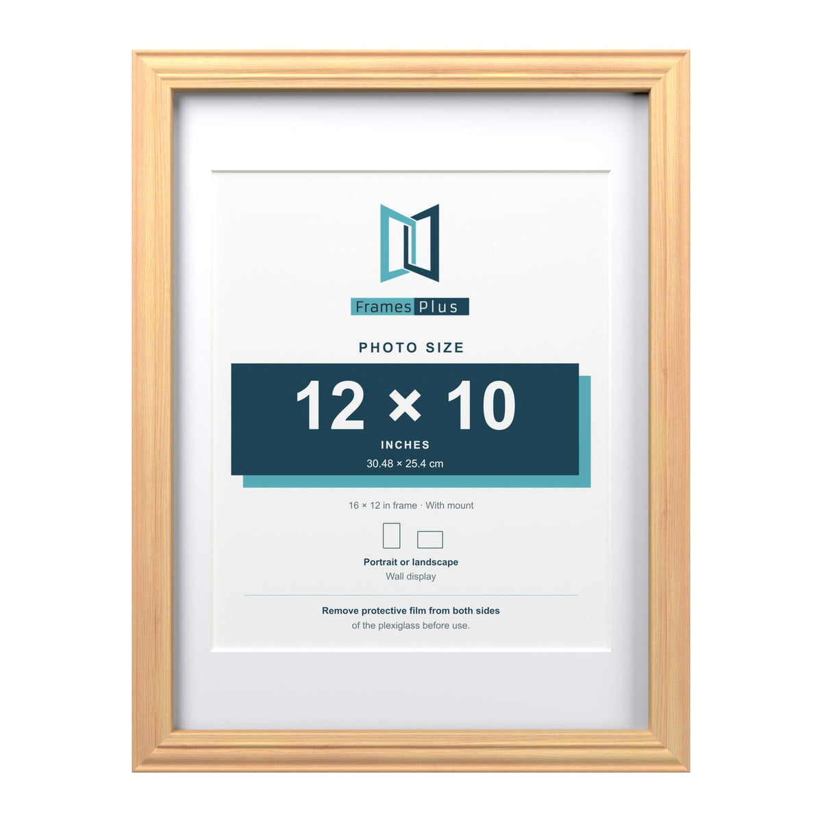 Devon Pine 16 x 12 inch picture frame with a white mount for a 12 x 10 inch photo