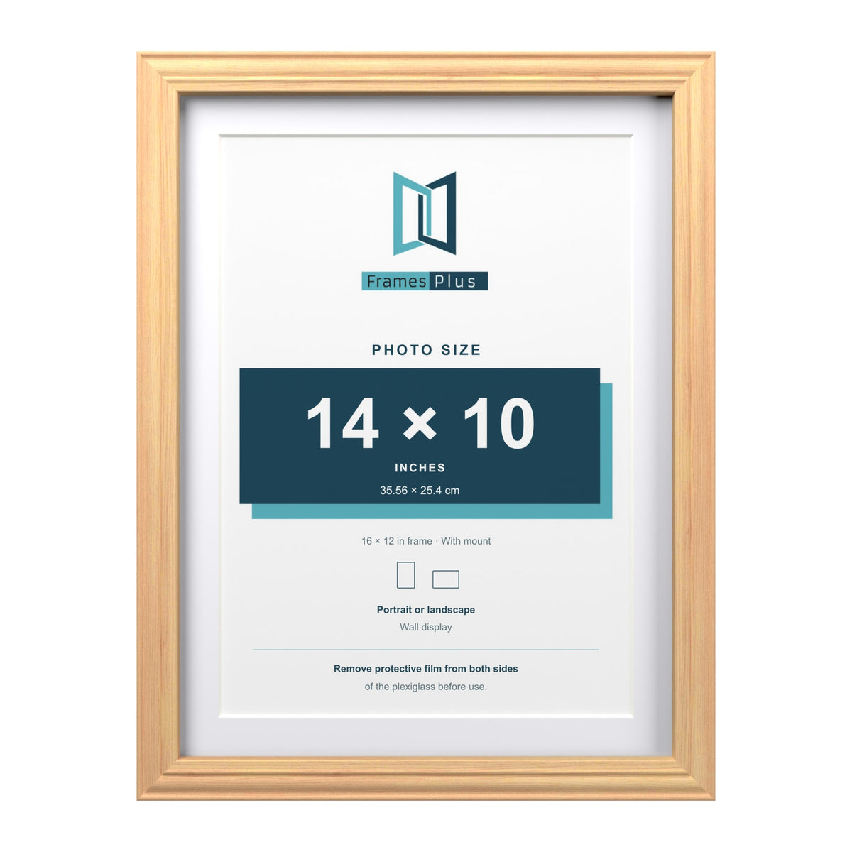 Devon Pine 16 x 12 inch picture frame with a white mount for a 14 x 10 inch photo