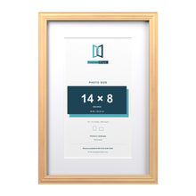 Devon Pine 18 x 12 inch picture frame with a white mount for a 14 x 8 inch photo