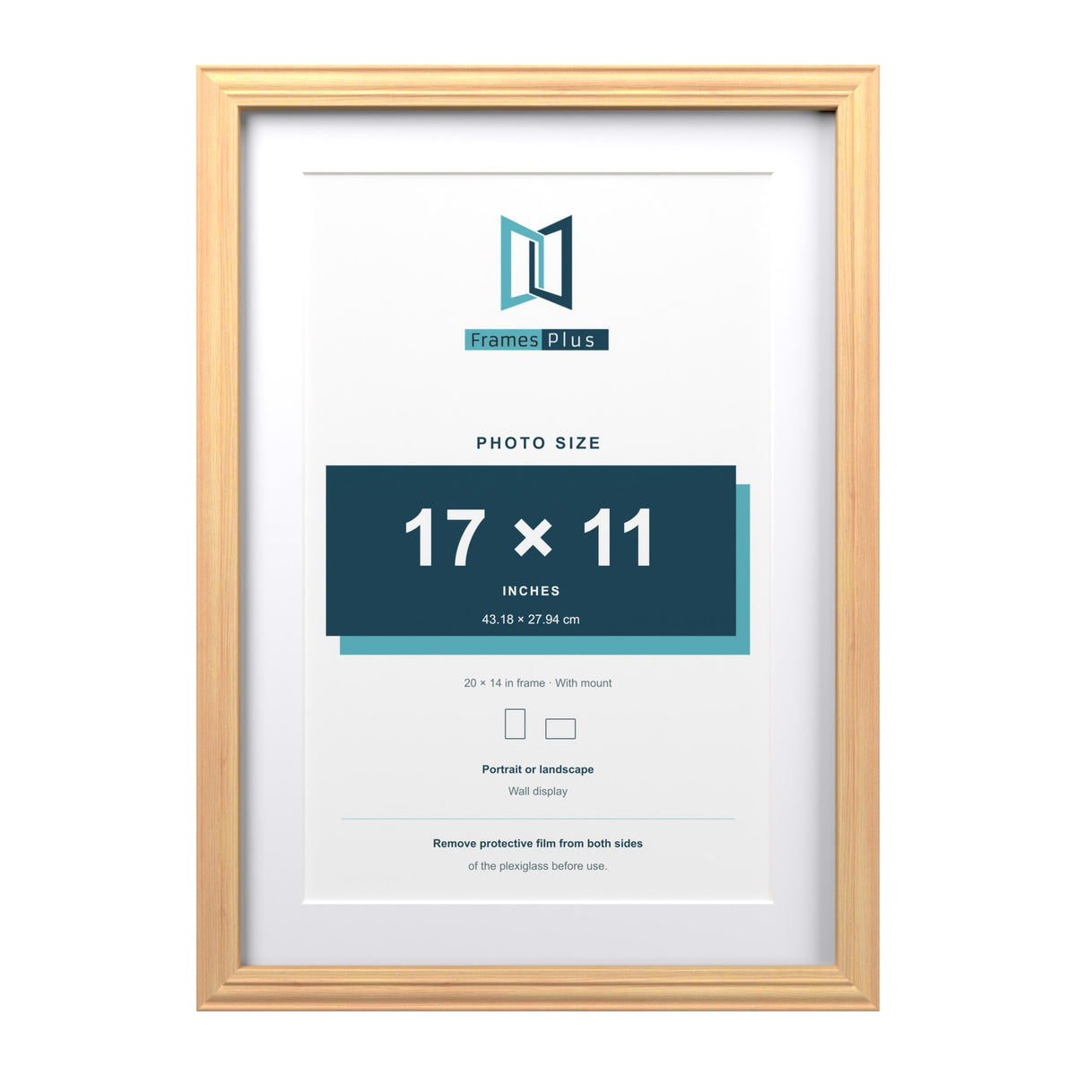 Devon Pine 20 x 14 inch picture frame with a white mount for a 17 x 11 inch photo