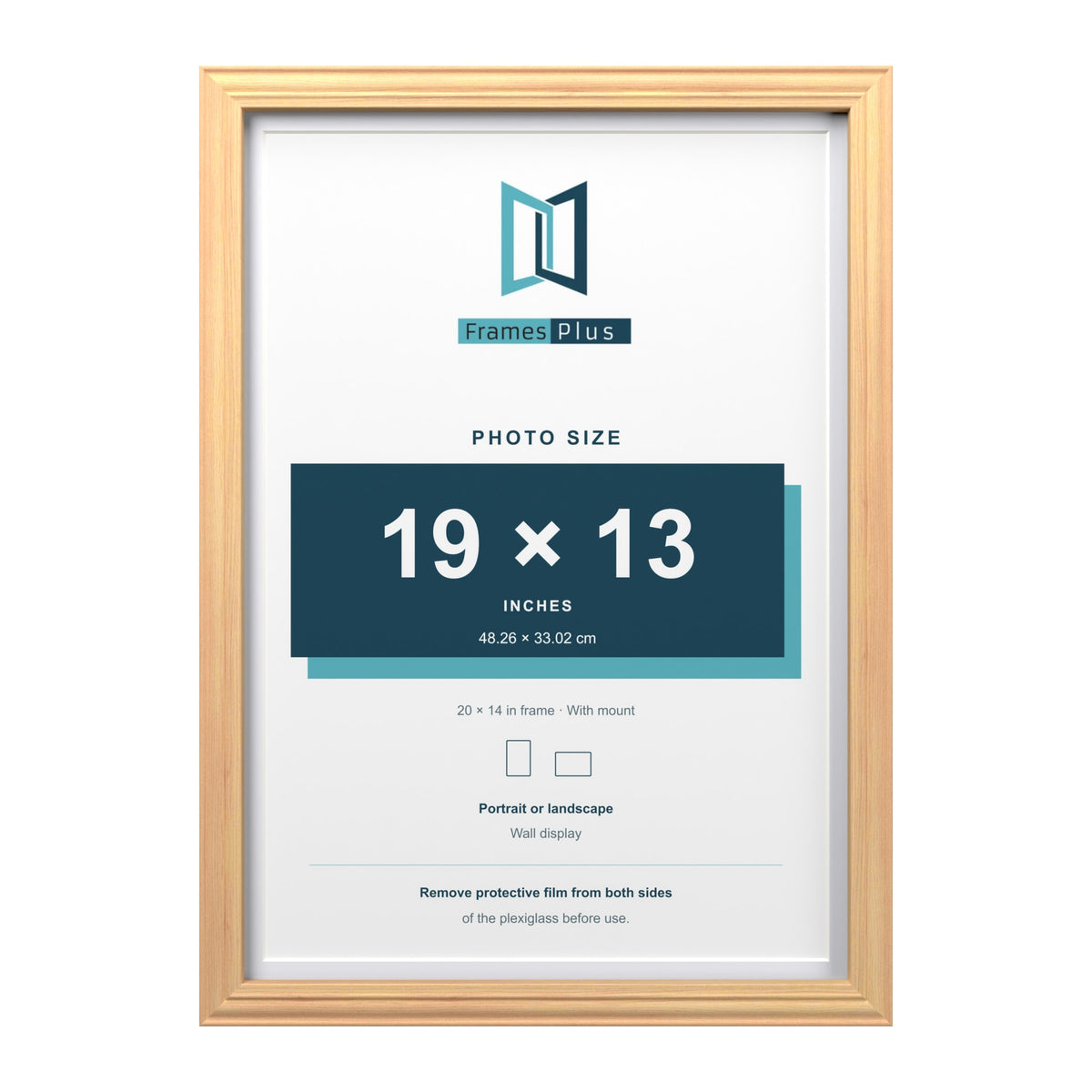 Devon Pine 20 x 14 inch picture frame with a white mount for a 19 x 13 inch photo