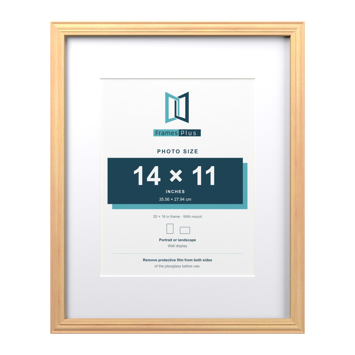 Devon Pine 20 x 16 inch picture frame with a white mount for a 14 x 11 inch photo