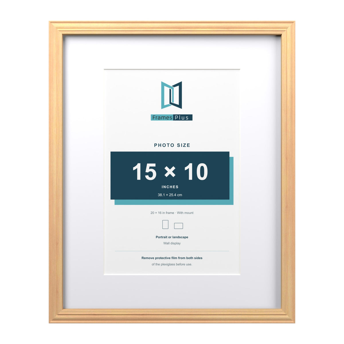 Devon Pine 20 x 16 inch picture frame with a white mount for a 15 x 10 inch photo