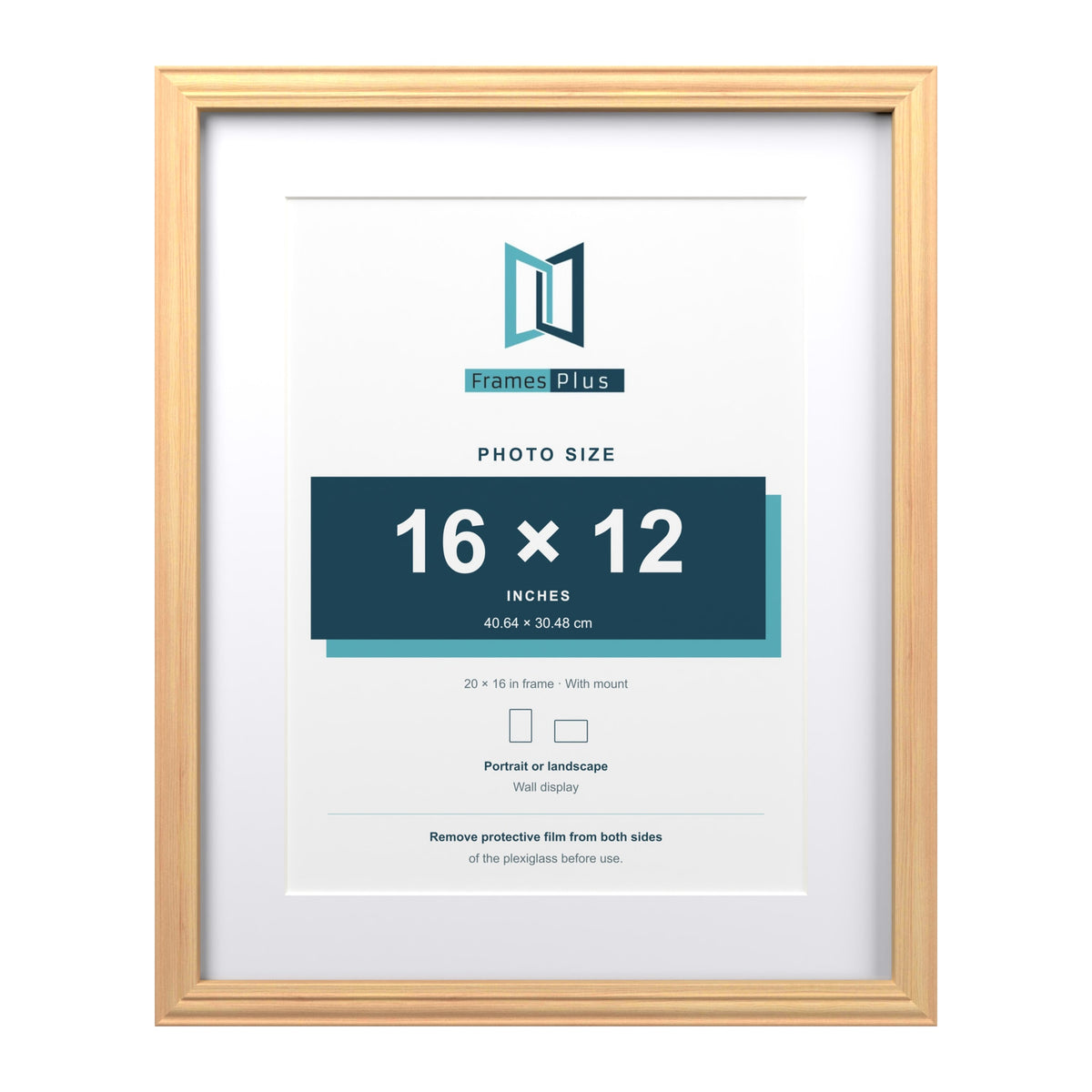 Devon Pine 20 x 16 inch picture frame with a white mount for a 16 x 12 inch photo