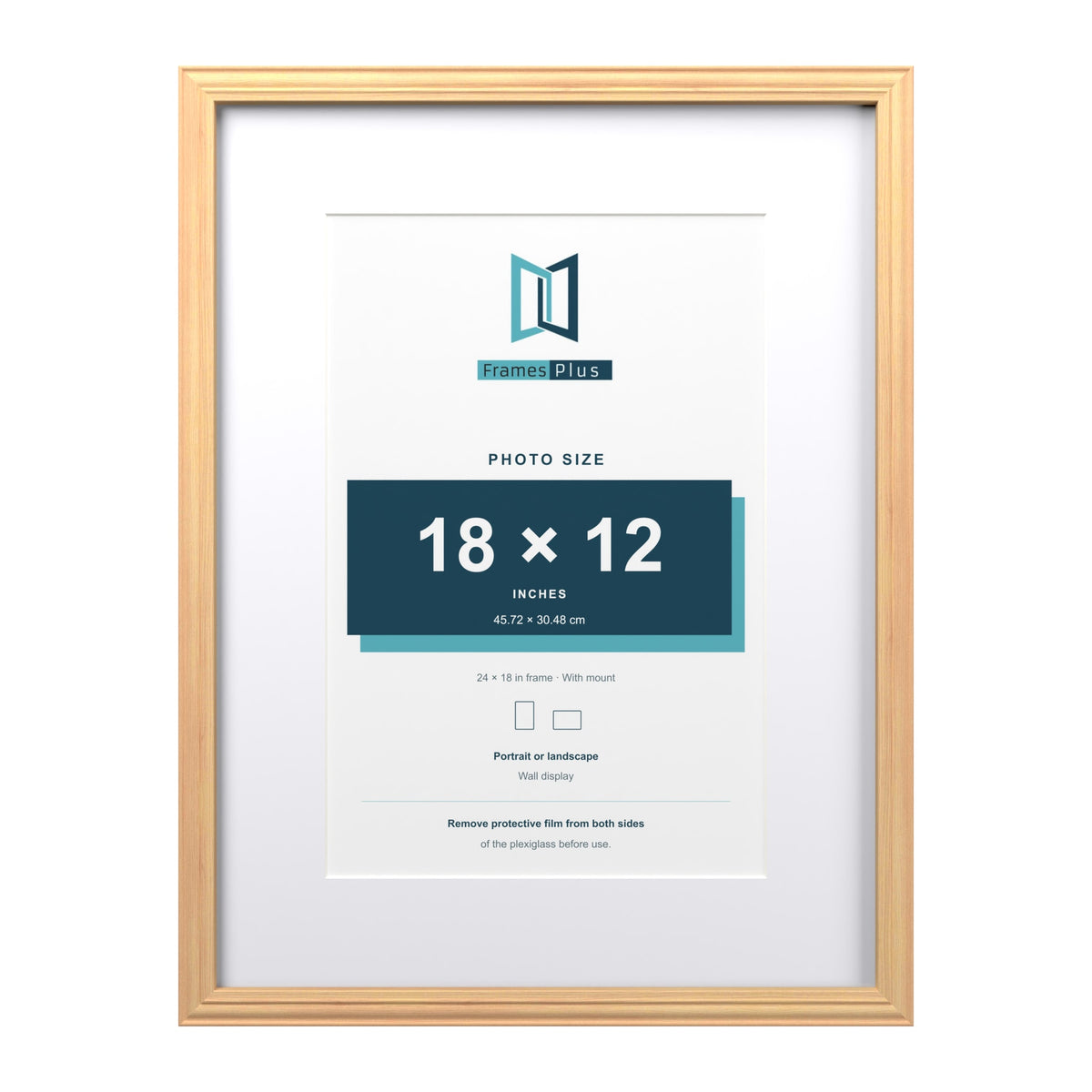 Devon Pine 24 x 18 inch picture frame with a white mount for an 18 x 12 inch photo