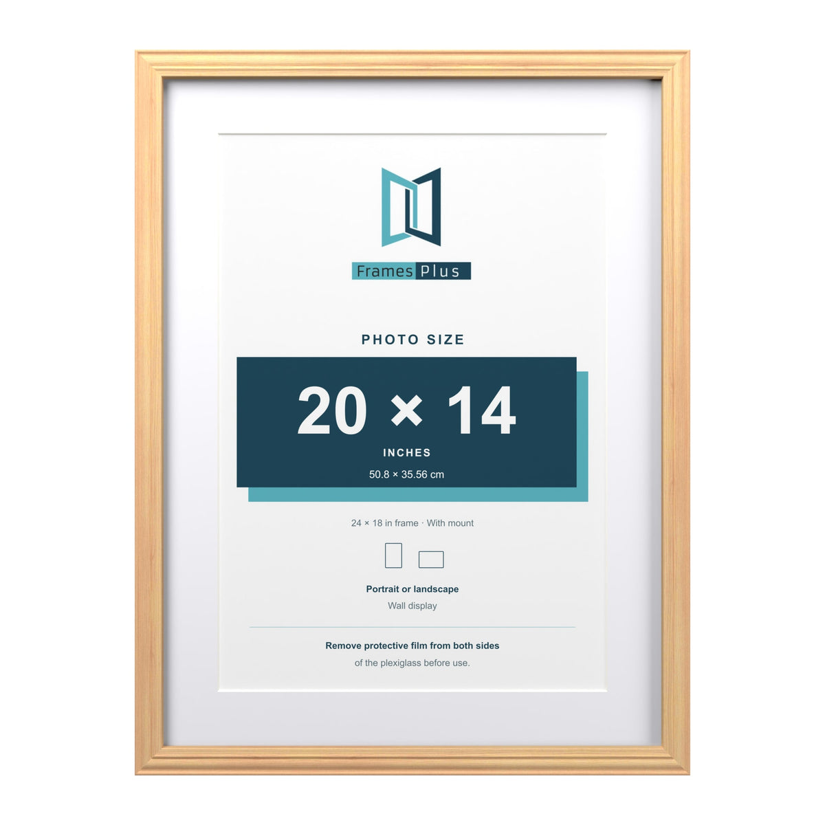 Devon Pine 24 x 18 inch picture frame with a white mount for a 20 x 14 inch photo