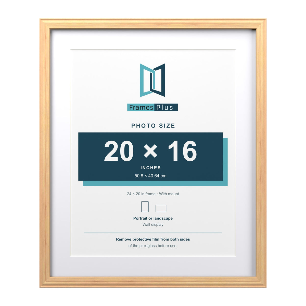Devon Pine 24 x 20 inch picture frame with a white mount for a 20 x 16 inch photo