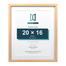 Devon Pine 24 x 20 inch picture frame with a white mount for a 20 x 16 inch photo