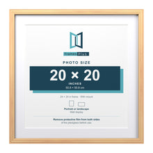 Devon Pine 24 x 24 inch picture frame with a white mount for a 20 x 20 inch photo