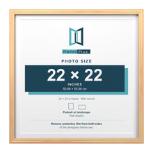 Devon Pine 24 x 24 inch picture frame with a white mount for a 22 x 22 inch photo