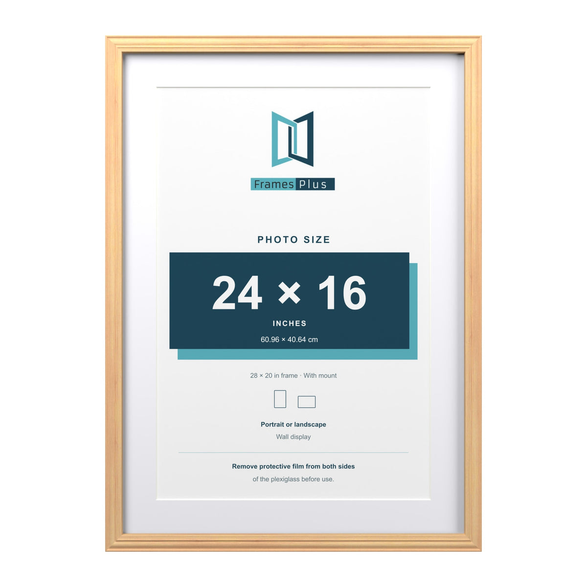 Devon Pine 28 x 20 inch picture frame with a white mount for a 24 x 16 inch photo