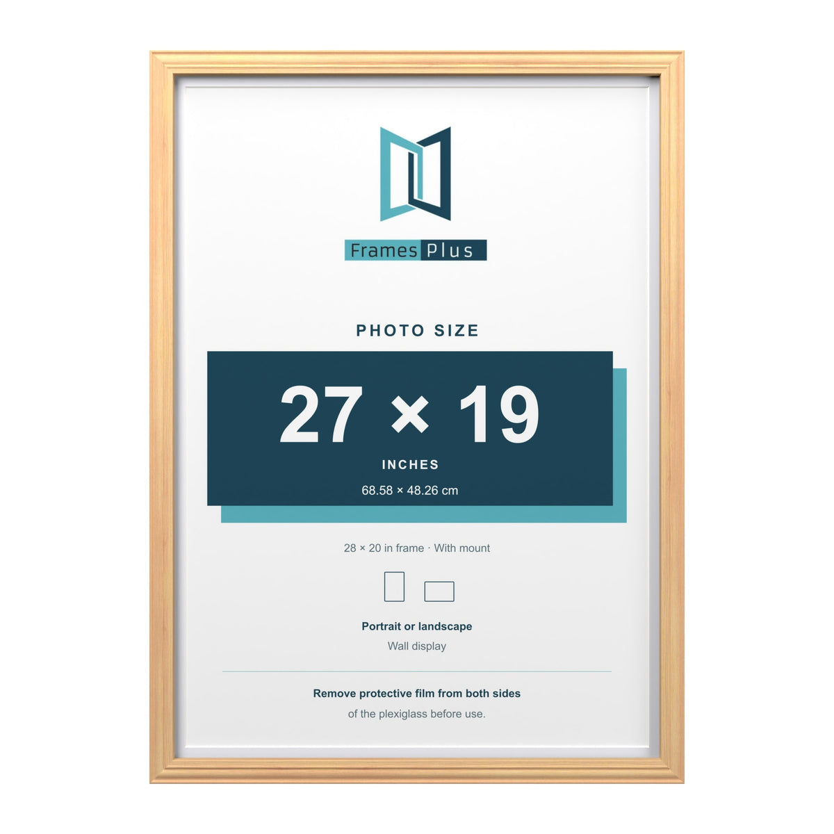 Devon Pine 28 x 20 inch picture frame with a white mount for a 27 x 19 inch photo