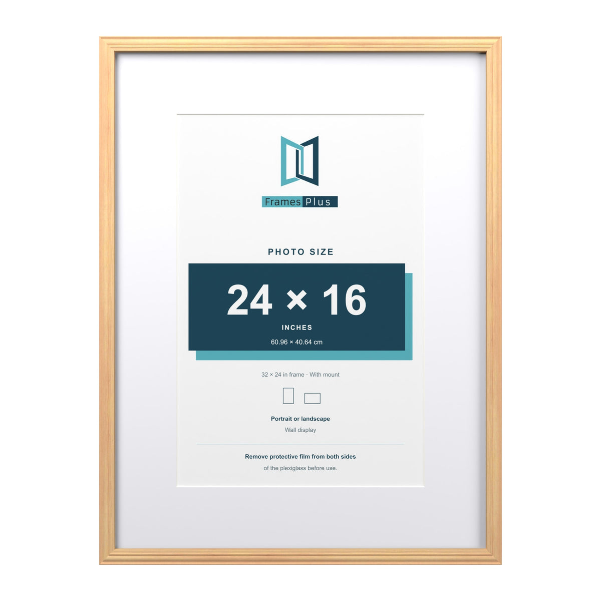 Devon Pine 32 x 24 inch picture frame with a white mount for a 24 x 16 inch photo
