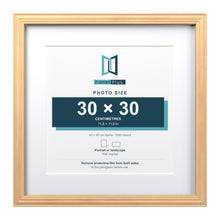 Devon Pine 40 x 40 cm picture frame with a white mount for a 30 x 30 cm photo
