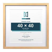 Devon Pine 50 x 50 cm picture frame with a white mount for a 40 x 40 cm photo