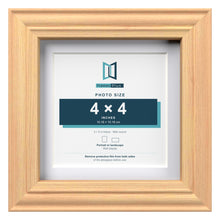 Devon Pine 5 x 5 inch picture frame with a white mount for a 4 x 4 inch photo