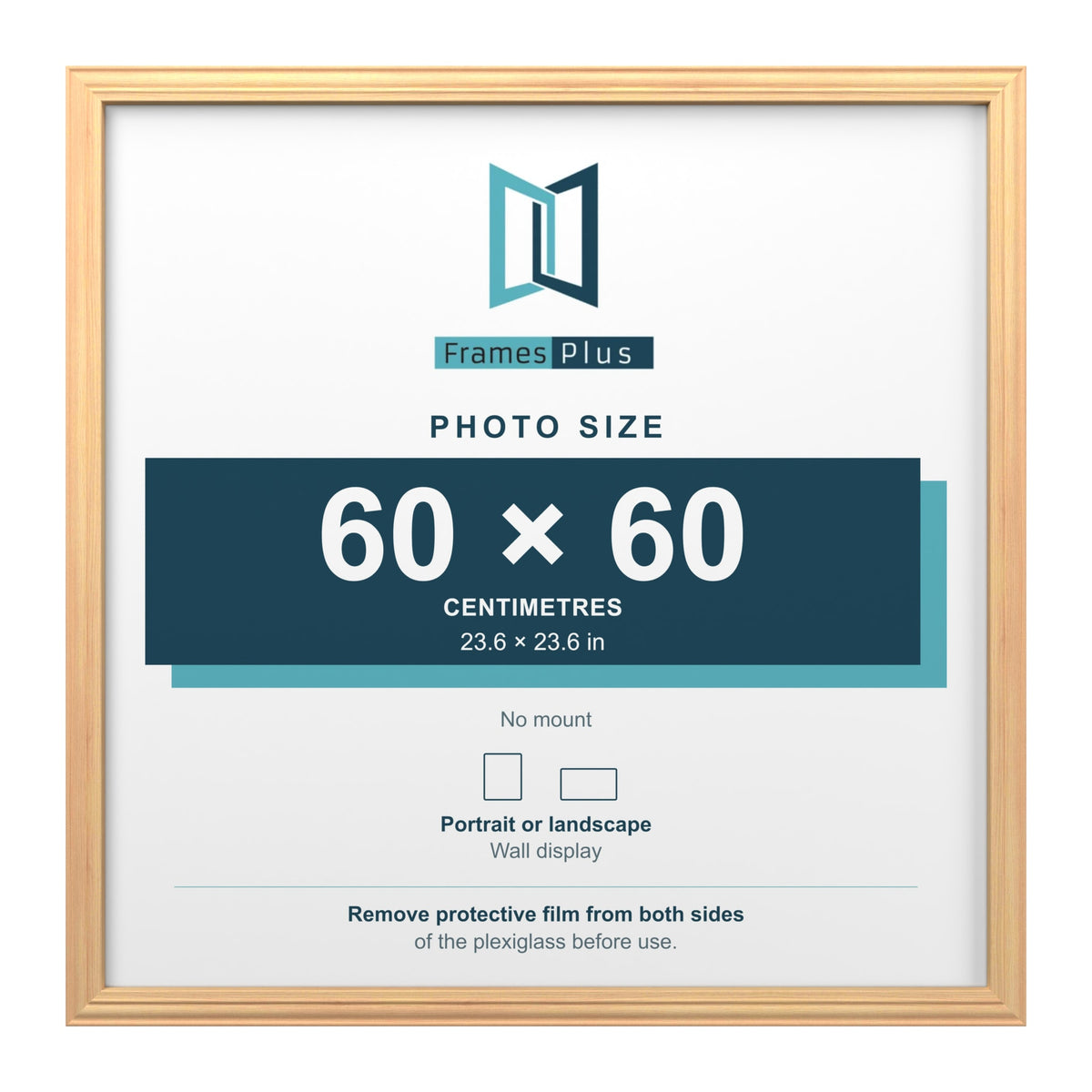 Devon Pine picture frame for a 60 x 60 cm photo