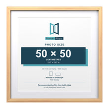 Devon Pine 60 x 60 cm picture frame with a white mount for a 50 x 50 cm photo