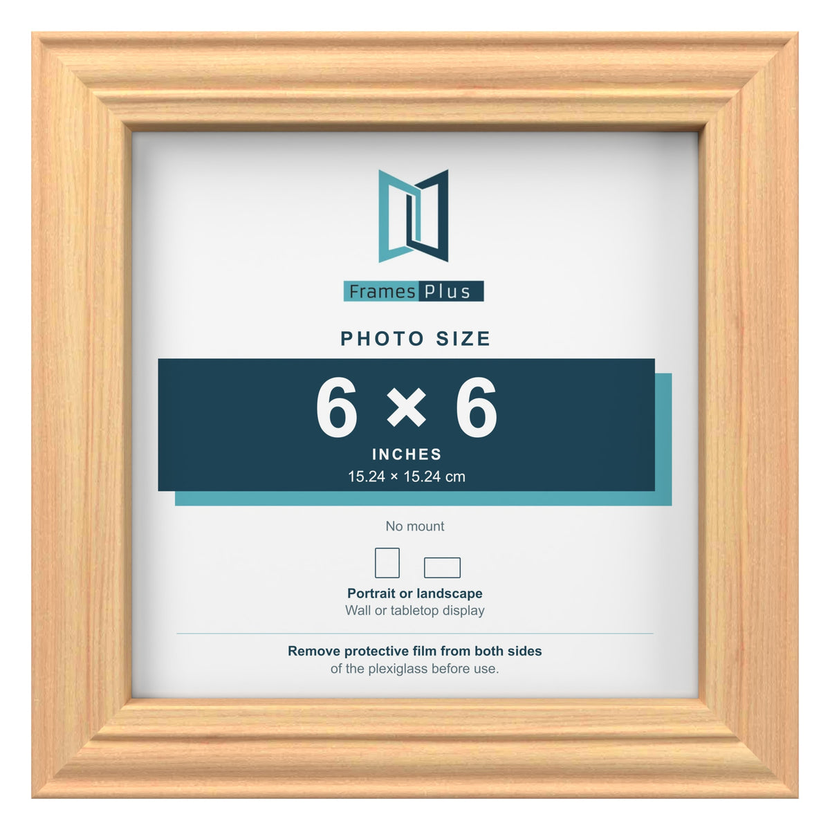 Devon Pine picture frame for a 6 x 6 inch photo