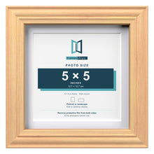 Devon Pine 6 x 6 inch picture frame with a white mount for a 5 x 5 inch photo