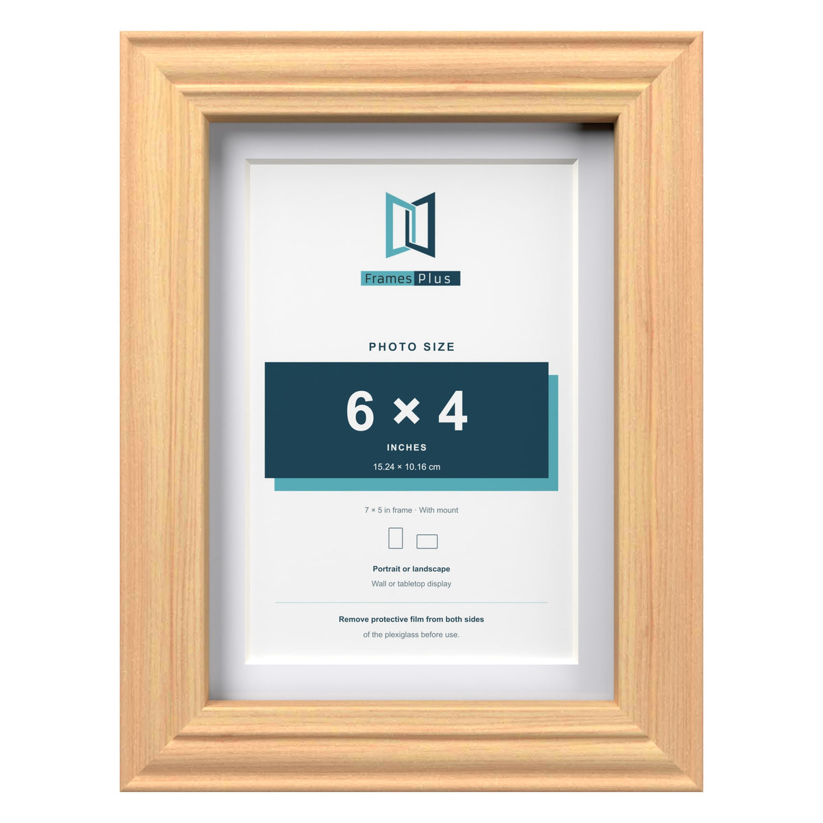 Devon Pine 7 x 5 inch picture frame with a white mount for a 6 x 4 inch photo